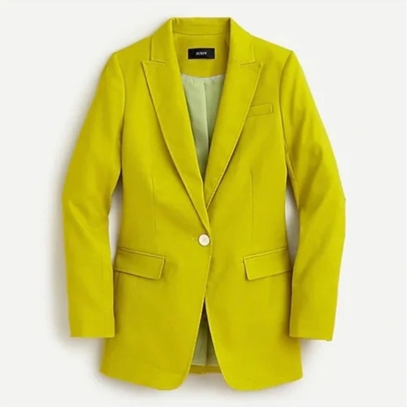 J. Crew Jackets & Coats Nwt Jcrew Long Parke Blazer In Chartreuse